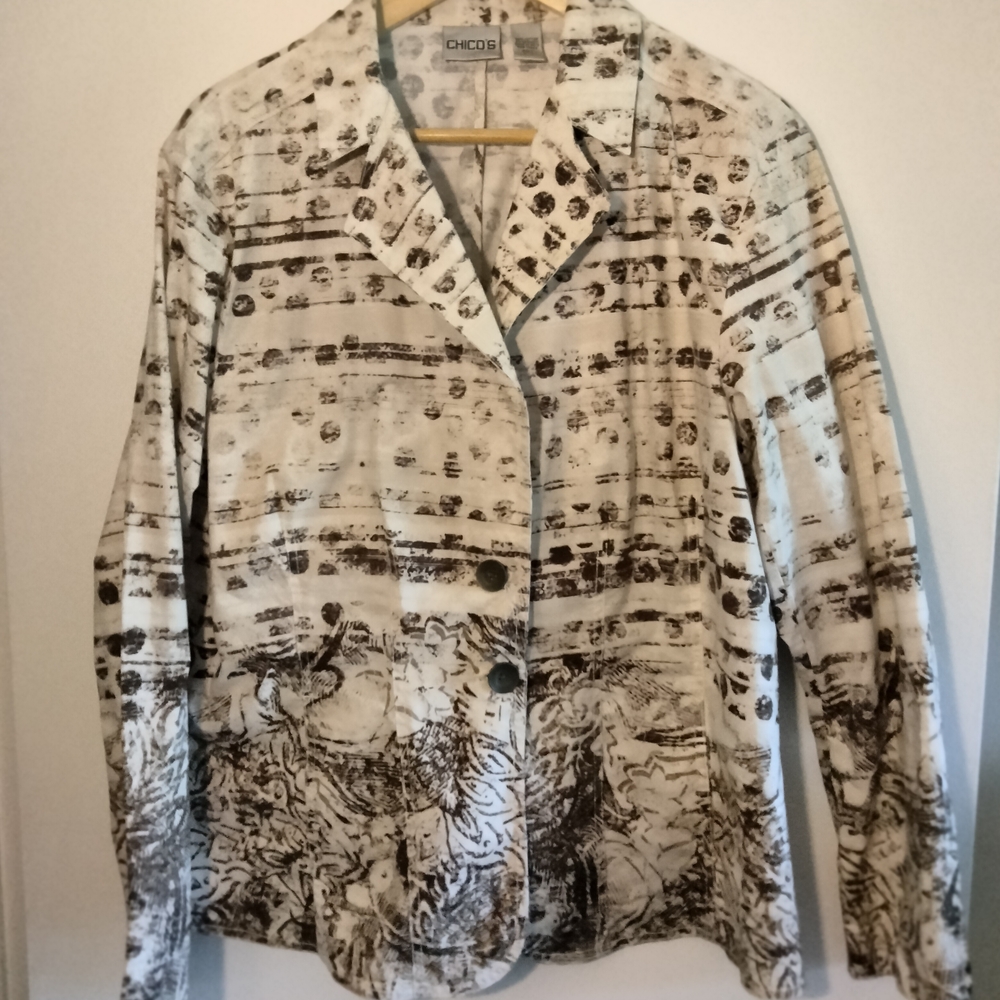 Chico's Monochrome Patterned Blazer